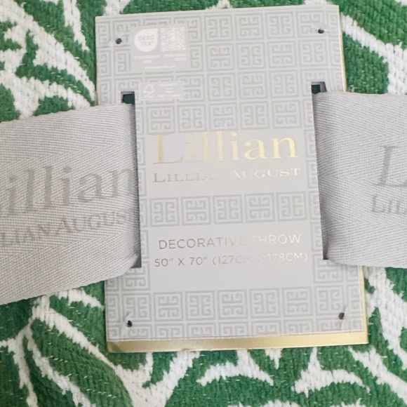 LILLIAN AUGUST Reversible Decorative Throw - 50"x70" - Green/White - Picture 3 of 6